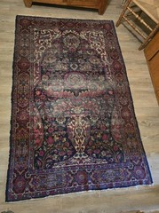 Antique Wool Cotton Circa 1910 Gently Worn Rug Carpet 4’10 X 7’5″
