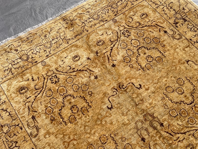 Beige Hand Knotted Terracotta Rug 6x9 Antique Afghan Turkmen Neutral Area Carpet gallery