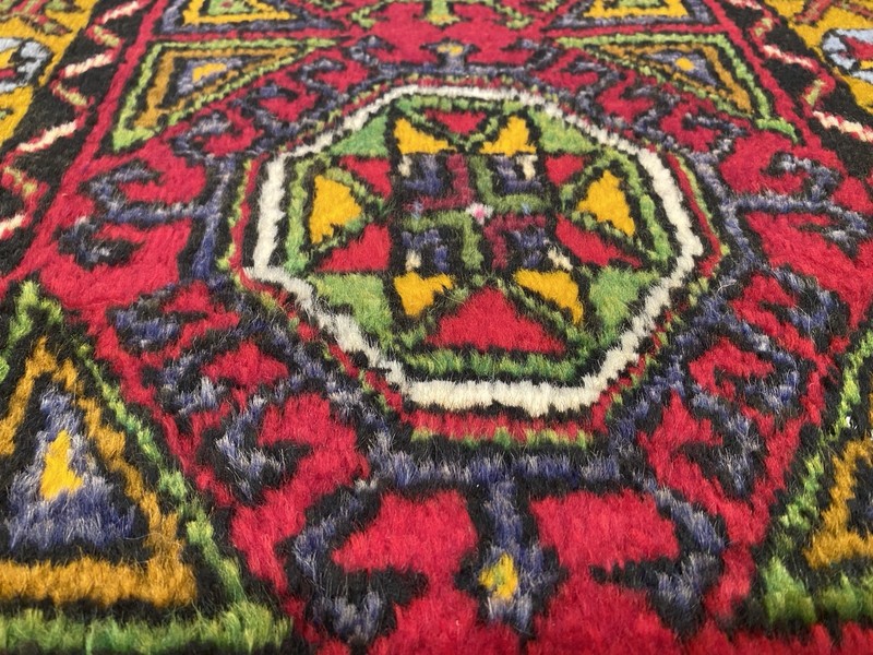 Beautiful Antique 1940-1950's Wool Pile Henna Dye Tribal Runner Rug 2’x5’ft gallery