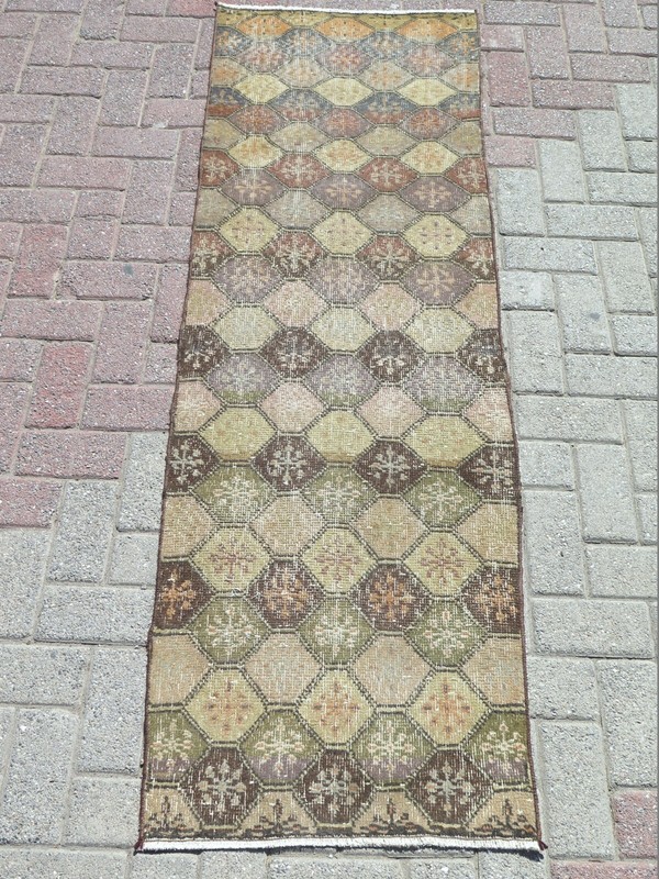 Turkish Carpet DoorMat Bedroom Rug Handmade Mini Runner Tapis Teppiche 24"X76" gallery