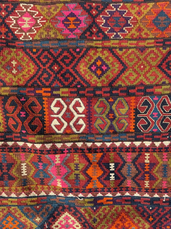 Antique Caucasian Kilim Runner 3’2 x 8’1 Tribal Geometric Natural Dyes c.1900 gallery