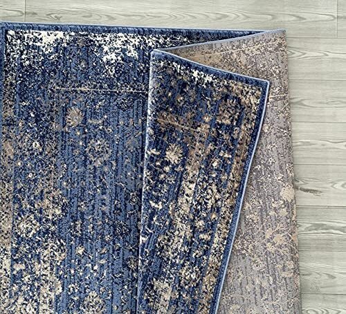 Distressed Area Rugs Blue Abstract Modern Living Room Carpet Large Carpets gallery