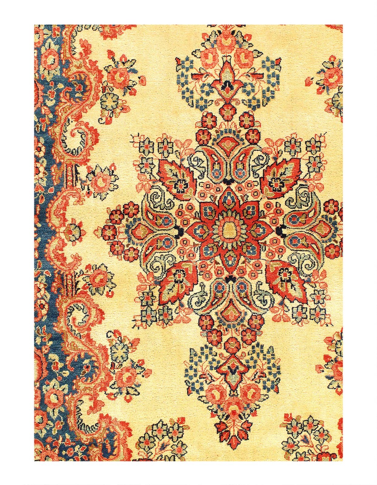 Fine Hand Knotted Antique Sarouk 6'4'' X 9'8'' gallery