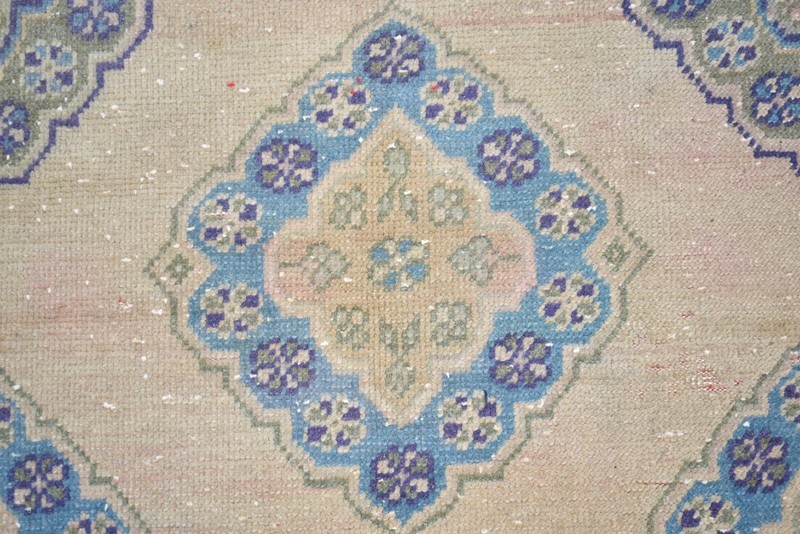 Turkish Rug 38'' x 133'' Vintage Hand-knotted Oushak Rug Hallway Oushak Wool Rug gallery
