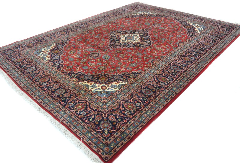 Vintage Hand-Knotted Red Floral Oriental Bedroom Carpet Rug 8'1 X 11'3 ft gallery