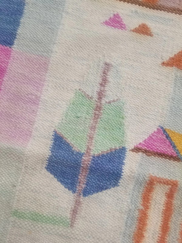 Fine Vintage Traditional Hand Made Oriental Wool Multicolor Kilim 140x68cm gallery