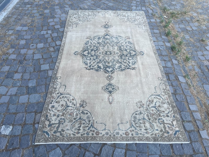 Turkish Vintage Rug, Handmade Wool Rug, Bohemian Large Rug, 4,9 x 8,4 ft gallery