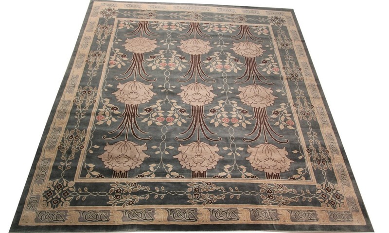 12x12 Vintage Arts & Crafts Handmade Area Rug Art Nouveau Art Deco Design gallery