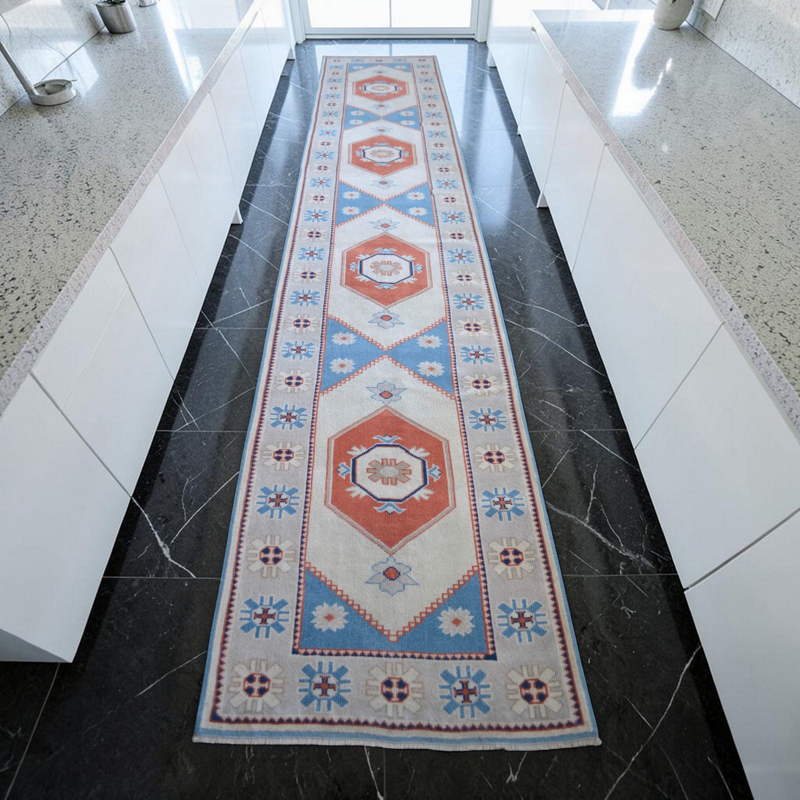 3x15 Runner Turkish Rug HandMade Extra Long Hallway Rug Kitchen Decor gallery