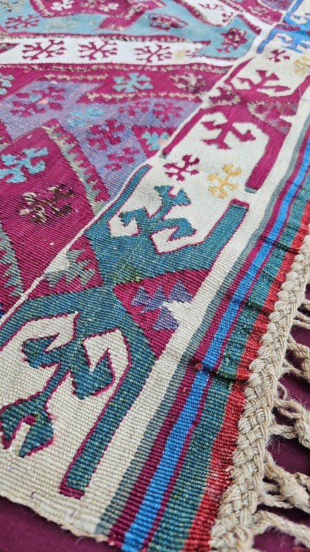 Antique Rug from 1800s, kilim rug, wool rug, handmade rug, unique rug,purple rug gallery