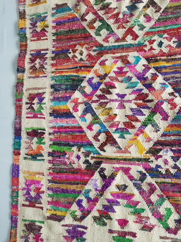 Vintage Handmade Traditional Geometric Multicolor Kilim Rug Carpet 176x124cm gallery