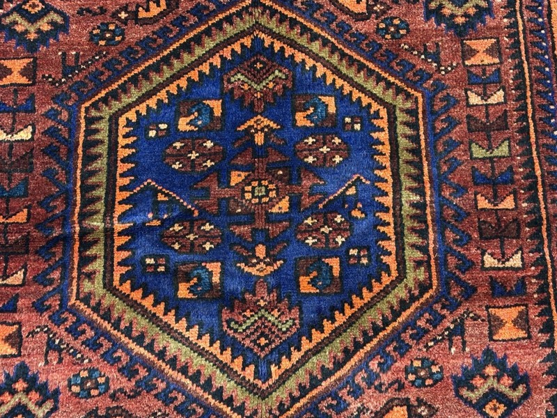 Vintage Zanjan Tribal Wool Area Rug 5x7 Hand Knotted Red Geometric Oriental Boho gallery