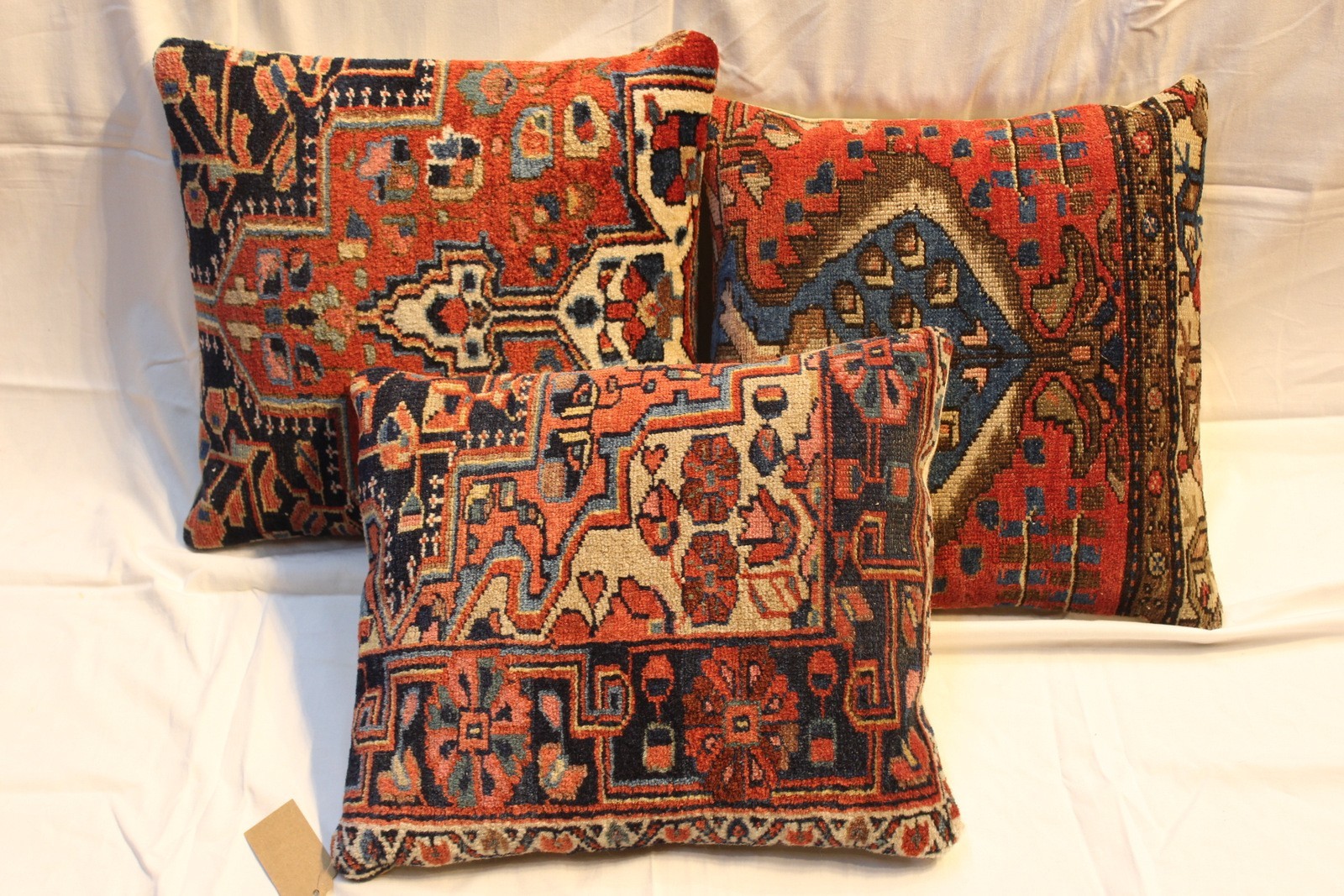 3 _HAND_MADE_PILLOWS_ Antique Pillows made out of Antique Hamadan Kazak Rug gallery