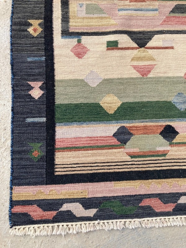 Vintage Handmade Turkish Geometric Wool Kilim Rug 160x92 cm gallery