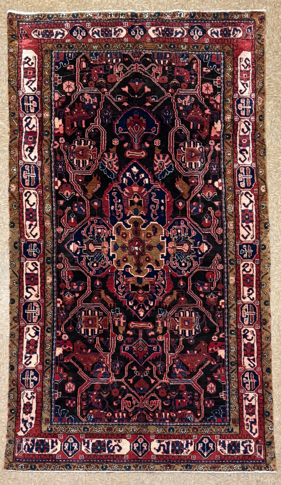 Vintage Nahavand Tribal Hand Knotted Wool Oriental Area Rug 5x10 Navy Blue Boho gallery
