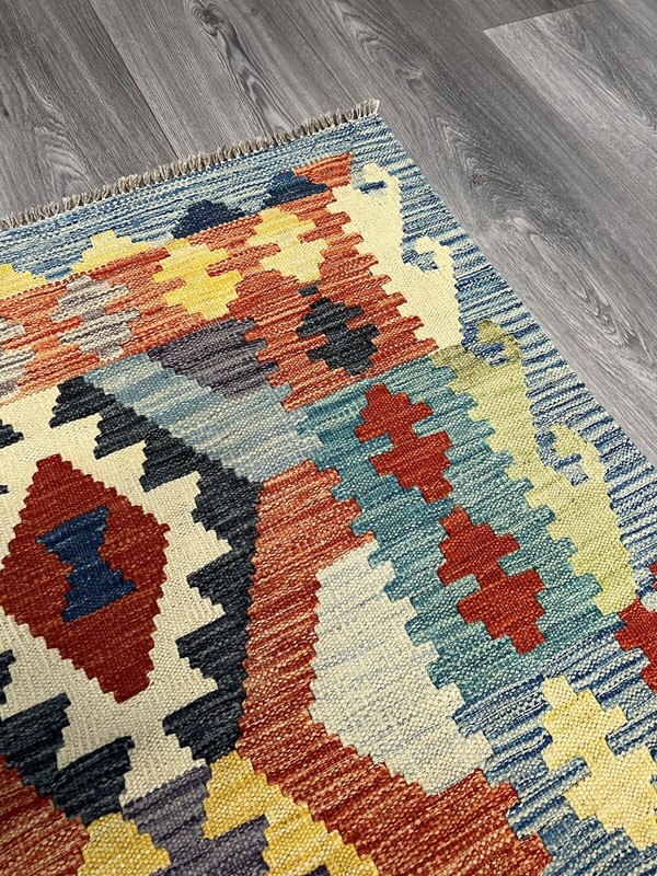 Vintage Kilim Traditional Hand Made Oriental Wool Kilim 4ftx3ft 114cmx85cm gallery