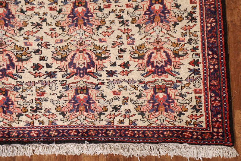 Ivory Vintage All-Over Pattern Rug 5x6 ft Hand-knotted Wool Traditional Carpet gallery