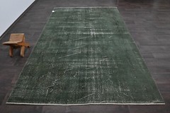Oushak Turkish Vintage Rug 6×10 Kilim Rug Anatolian Handmade Boho Decor GREEN