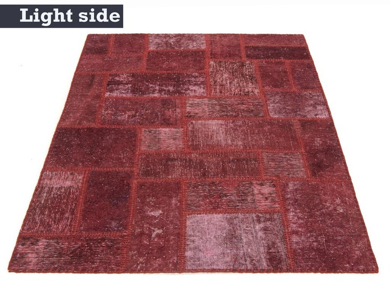 Patchwork 151x100 cm Hand Knotted Vintage Rug Carpet Red gallery