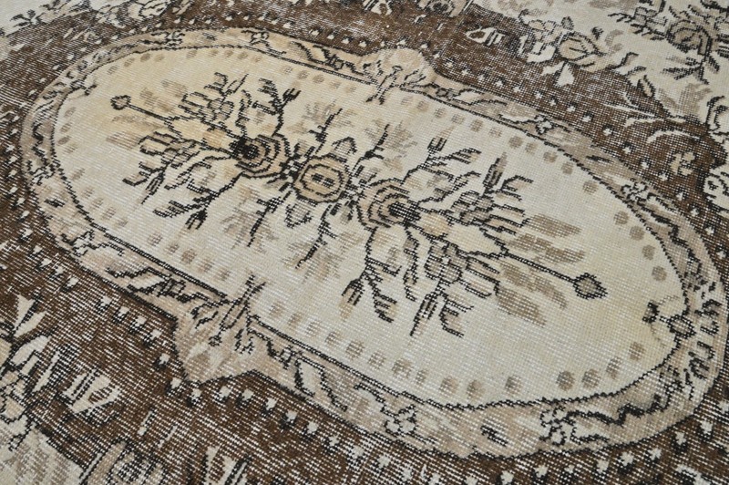Oushak Turkish Vintage Rug 7x10 Kilim Rug Anatolian Handmade Boho Decor BEIGE gallery