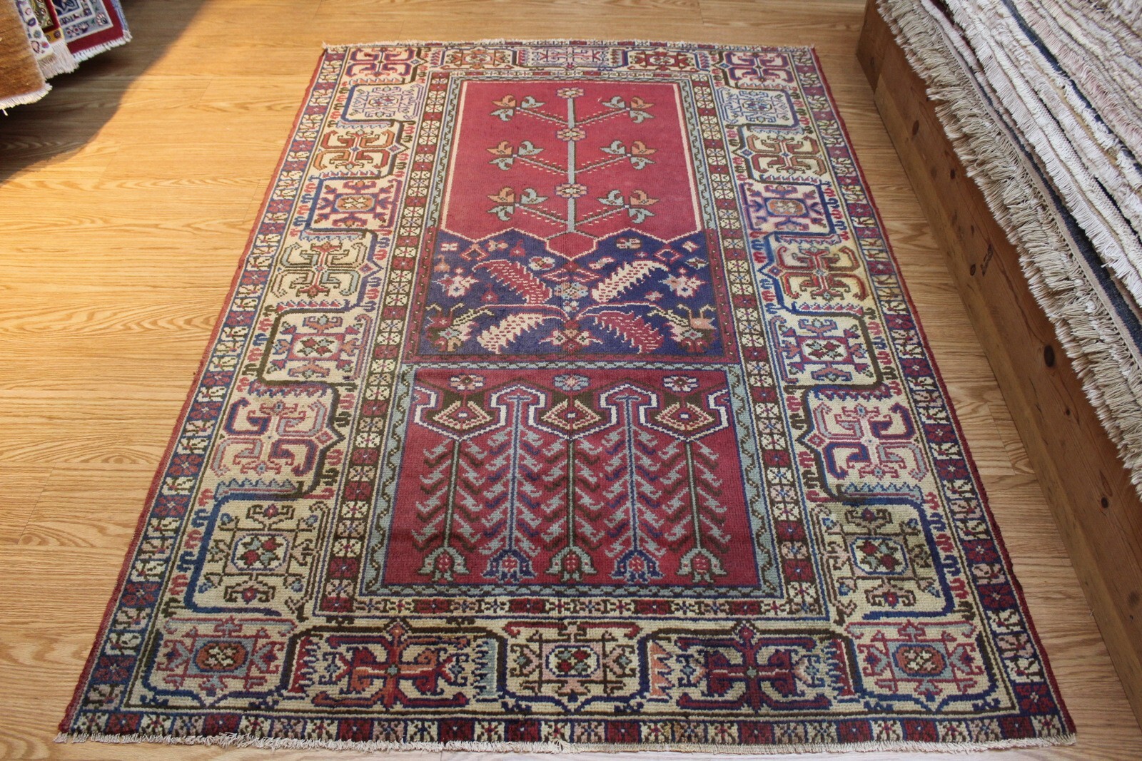 7 x 5 ft. Vintage Turkish Rug 100% Natural Wool Matches Caucasian Kazak Rugs gallery