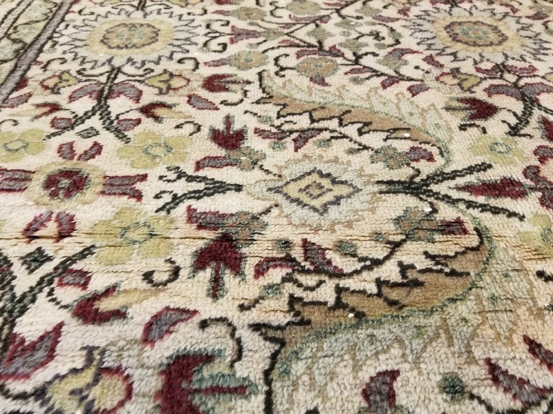 Exquisite Vintage 1939-1950's Natural Dye Wool Pile Bunyan Rug 4’9”x6’1” gallery