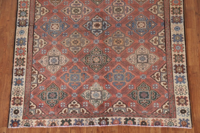 Hand-Knotted Tribal Pink Wool Carpet Geometric Oriental Area Rug 5x10 Ft gallery