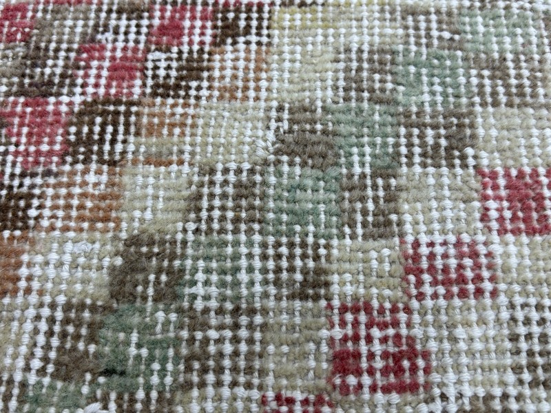 3x5 Check Vintage Turkish Rug, Hand-Knotted Distressed Anatolian Wool Accent Rug gallery