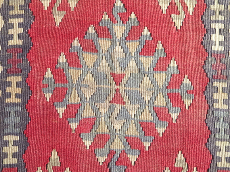 Turkish Area Rug Handmade Kilim Wool Rug Tribal Floor Carpet Boho Carpet 44"x78" gallery