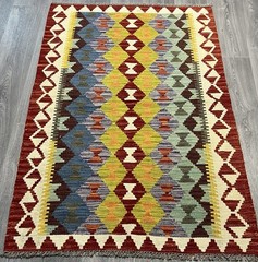 Vintage Kilim Traditional Hand Made Oriental Wool Kilim 5ftx3.2ft 155cmx101cm