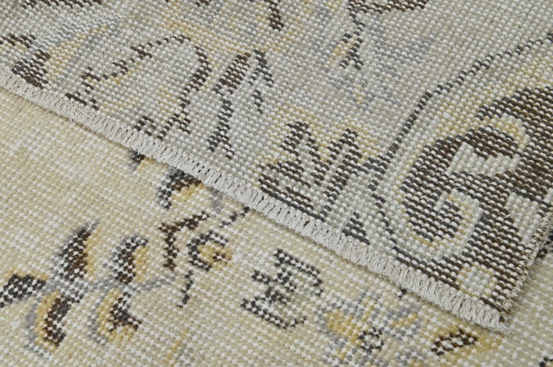 Vintage Turkish Oushak Rug, Beige 5x8ft, Handmade Wool, Bohemian Anatolian gallery