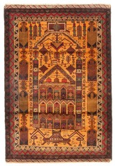 Traditional Vintage Hand-Knotted Area Rug 3’1″ x 4’6″ Oriental Wool Carpet