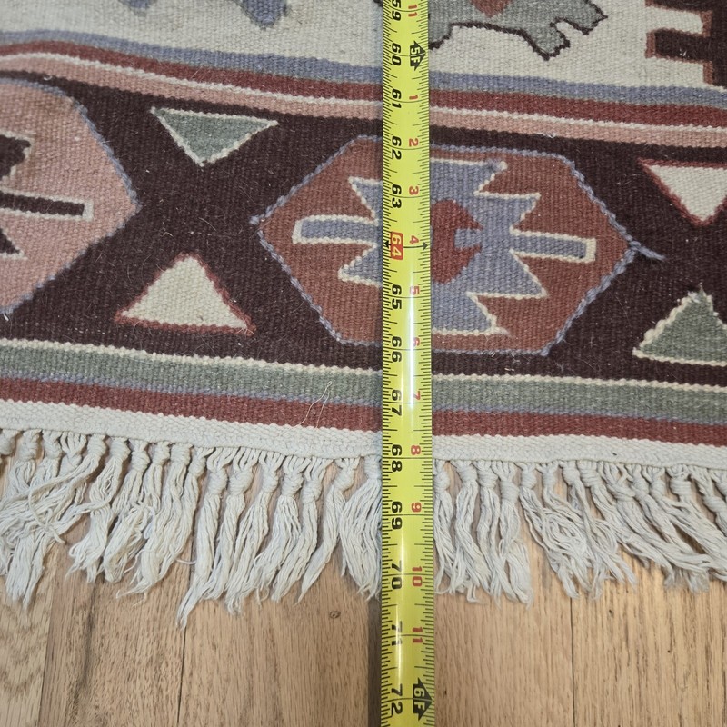 VINTAGE TURKISH KILIM TAPESTRY RUG TEXTILE 68x43" Geometric gallery