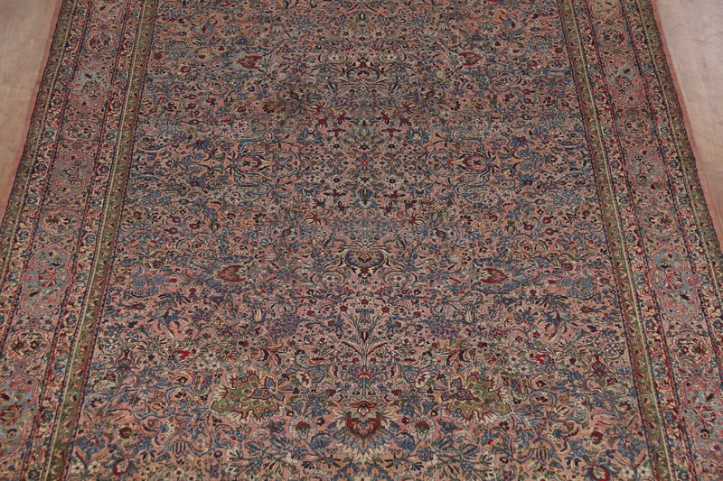 Antique Vegetable Dye Kirman Traditional Hand-made Rug Living Room Carpet 9x18 gallery