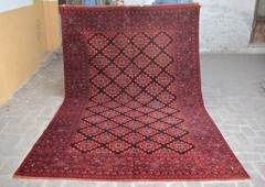 7×10 ft Vintage Afghan Turkmen Sarooq Area Rug Hand Knotted Wool Tribal Carpet