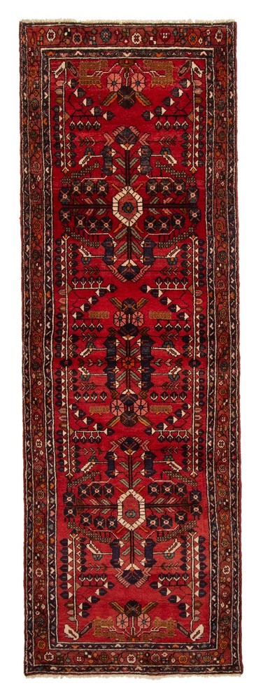 3'3" x 9'10" Vintage Hand-knotted Runner Rug Traditional Oriental Wool Carpet