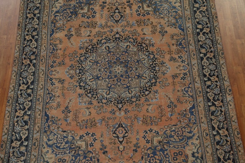 Vintage Muted Floral Traditional 8x11 Area Rug Wool Hand-knotted Low Pile Carpet gallery