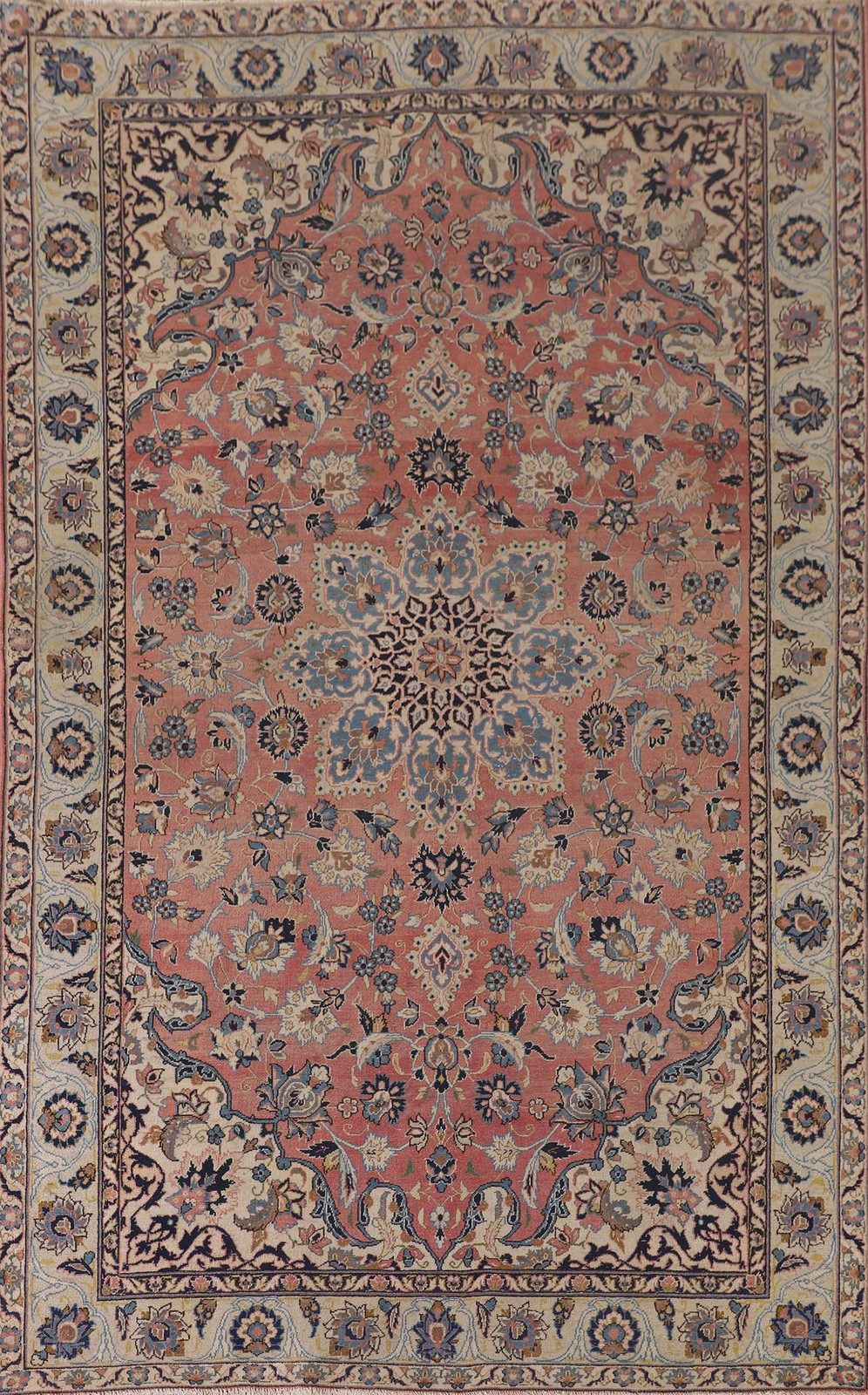 Vintage Pink Classic Area Rug 7x10 Floral Traditional Room Size Wool Carpet gallery