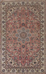 Vintage Pink Classic Area Rug 7×10 Floral Traditional Room Size Wool Carpet