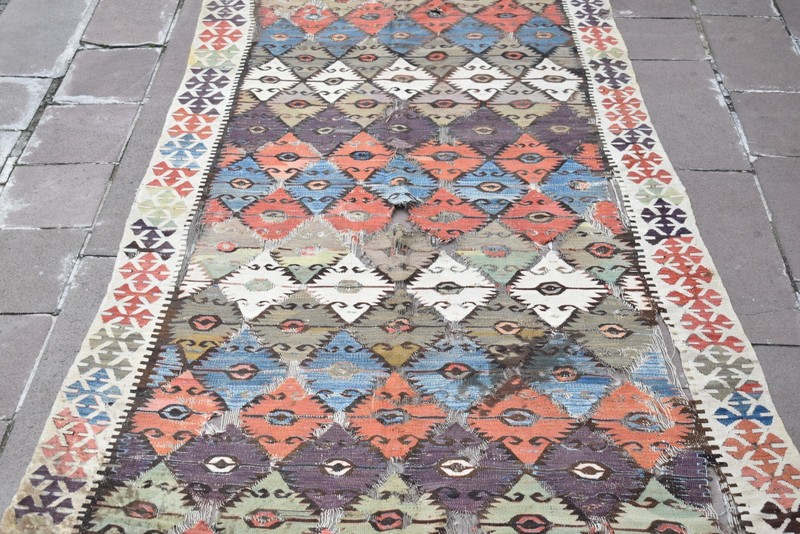 Auth: 18th C Antique Turkish Rug 62'' x 166'' Rare Collector's Item Konia Rug gallery