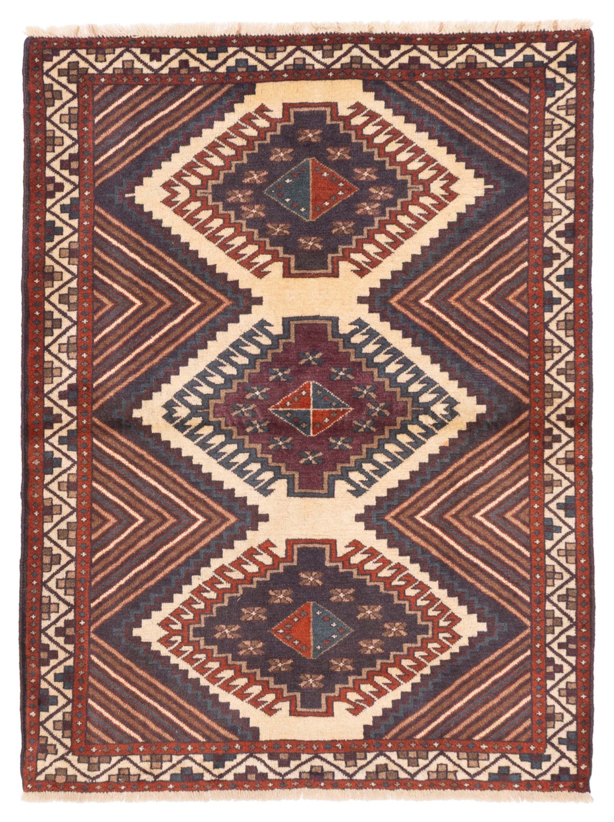 Vintage 4'2" x 5'6" Traditional Hand Knotted Vegetable Dye Wool Area Rug gallery
