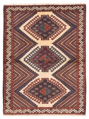 Vintage 4’2″ x 5’6″ Traditional Hand Knotted Vegetable Dye Wool Area Rug