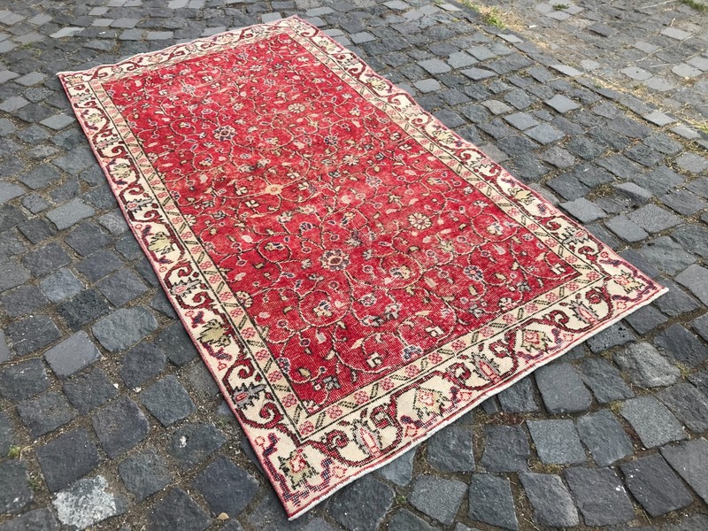 Boho Decor Rug, Home Decor Rug, Turkish Vintage Rug, Oushak Kilim Rug, 3,4x6,3ft gallery