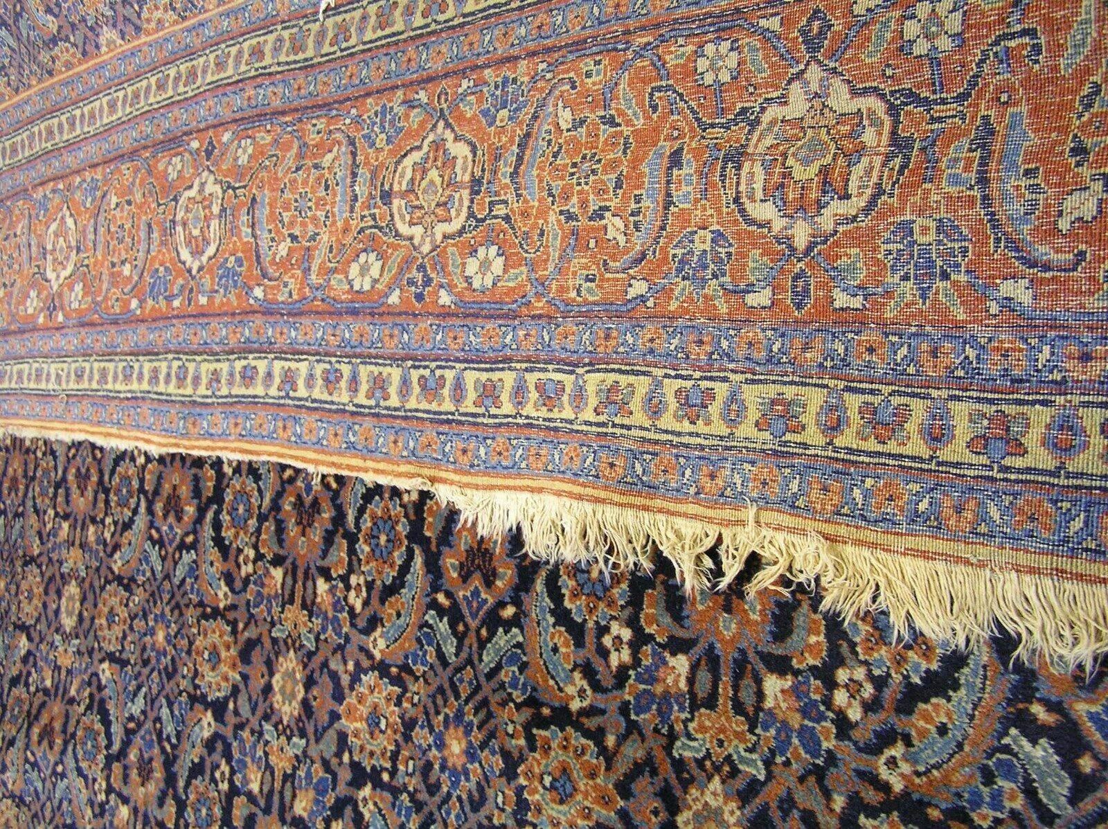 Antique Oriental rugs hand knotted wool 9x12 Carpet Circa 1890s gallery
