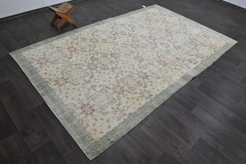 Oushak Turkish Vintage Rug 6x9 Kilim Rug Anatolian Handmade Boho Decor PASTEL gallery
