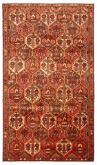 Vintage Geometric Area Rug 4’10” x 8’8″ Traditional Hand-Knotted Wool Carpet