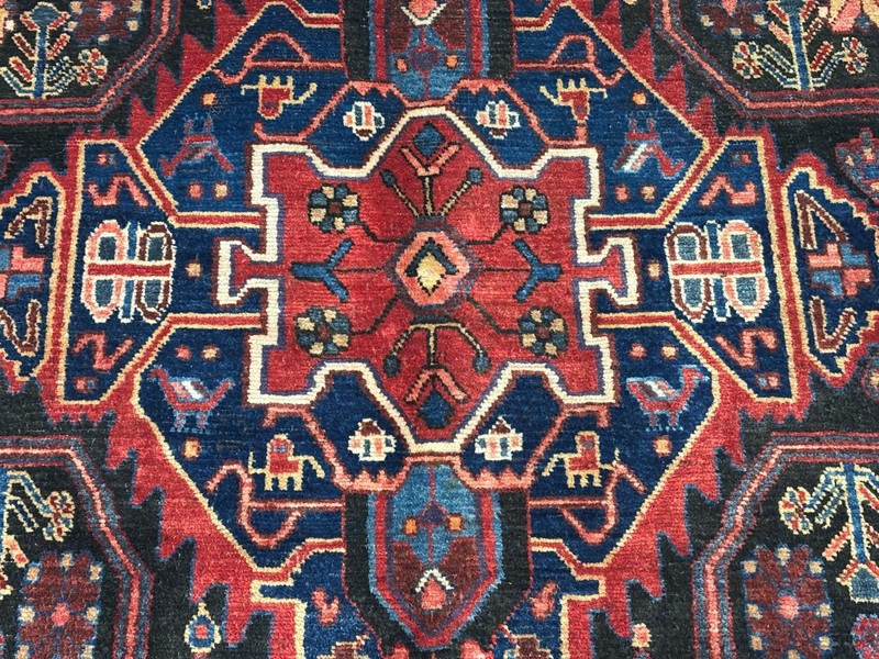 5x10 Tribal Nahavand Wool Hand Knotted Runner Rug Navy Blue Red Oriental Carpet gallery