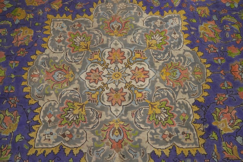 Purple Wool Medallion Living Room Area Rug 10x13 Over-Dyed Traditional Carpet gallery