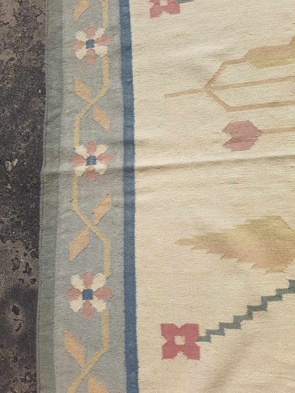 Vintage Traditional Handmade Beautiful Floral Kilim Floor Rug Carpet 290x194 cm gallery