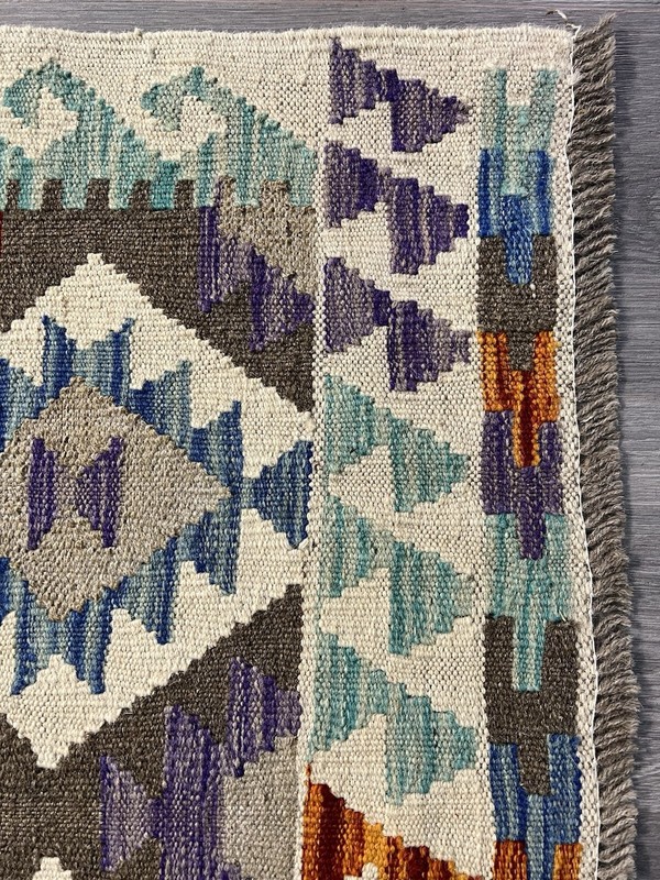 Handmade Kilim Runner wool natural colours Afghan Traditional 287cmx85cm gallery